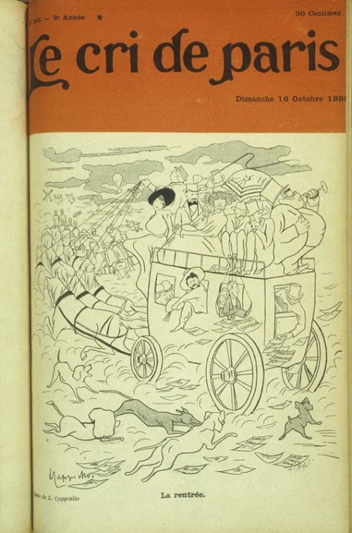 "La rentrée" en couverture du Cri de Paris N°90, caricature de Cappiello