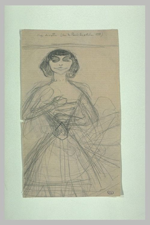 Vignette préparatoire de Polaire (Une divette), caricature de Cappiello