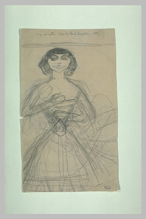 Vignette préparatoire de Polaire (Une divette), caricature de Cappiello