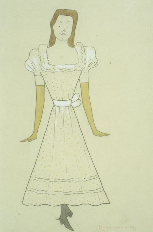 Lara dans le Monde où l'on s'ennuie, original, caricature de Cappiello