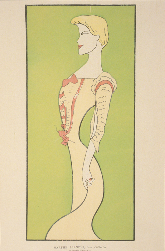 Marthe Brandès dans Catherine, caricature de Cappiello