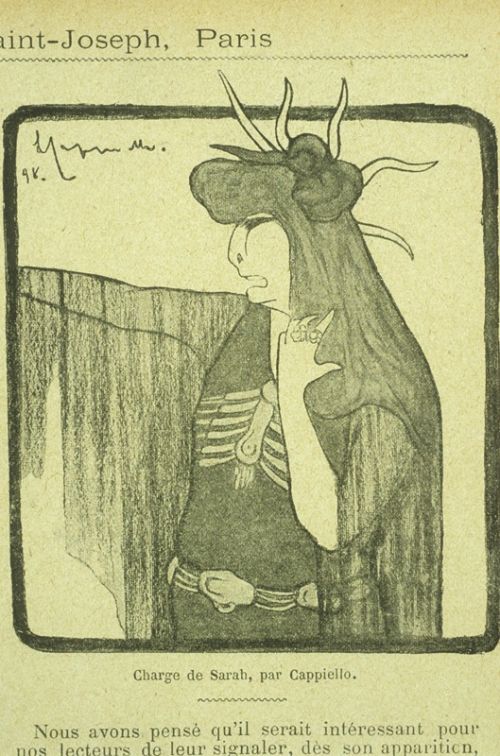 Sarah-Bernhardt dans Médée, caricature de Cappiello