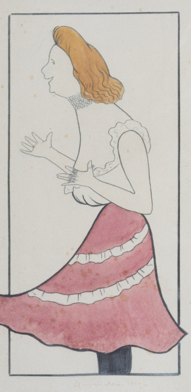 Cassive dans "La dame de chez Maxim", original, caricature de Cappiello