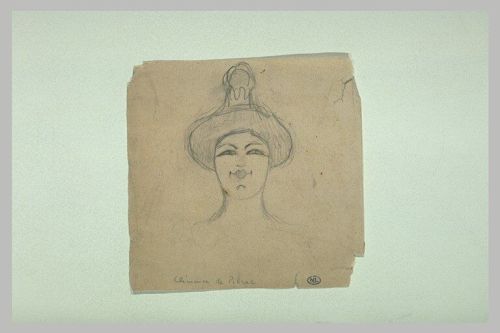 Clémence de Pibrac, vignette préparatoire, caricature de Cappiello.