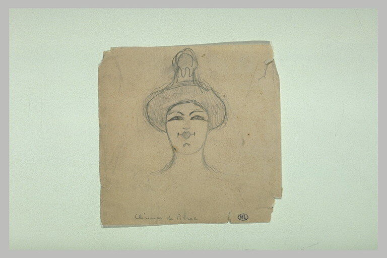Clémence de Pibrac, vignette préparatoire, caricature de Cappiello.