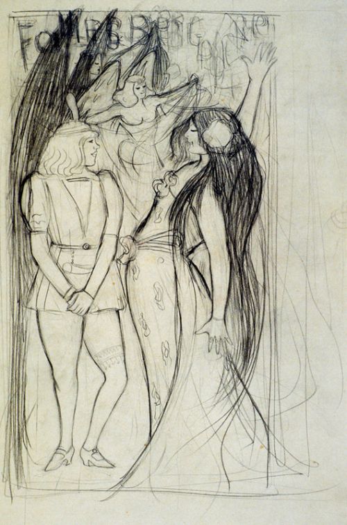 Le Prince Désire aux Folies Bergère, original, caricature de Cappiello