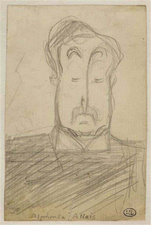 Vignette préparatoire de la caricature d'Alphonse Allais par Cappiello