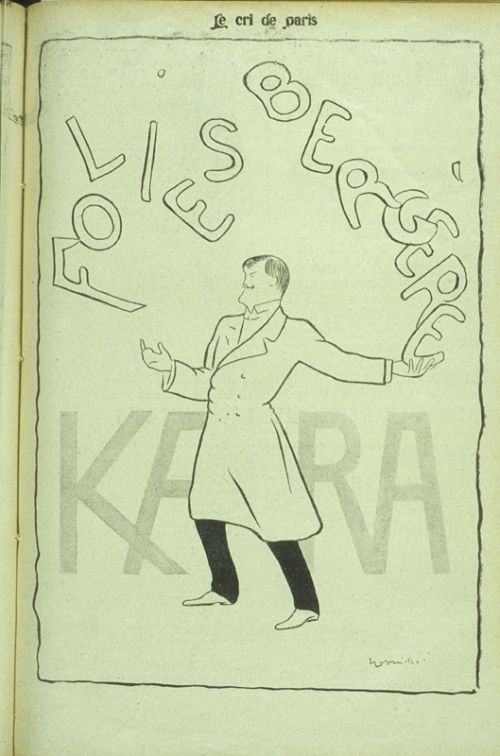 Le jongleur Kara aux Folies Bergère, caricature de Cappiello
