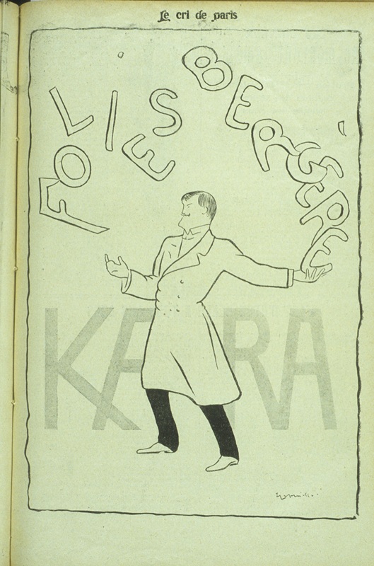 Le jongleur Kara aux Folies Bergère, caricature de Cappiello