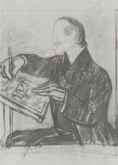 Caran d'Ache, photo noir et blanc de la caricature original de Cappiello