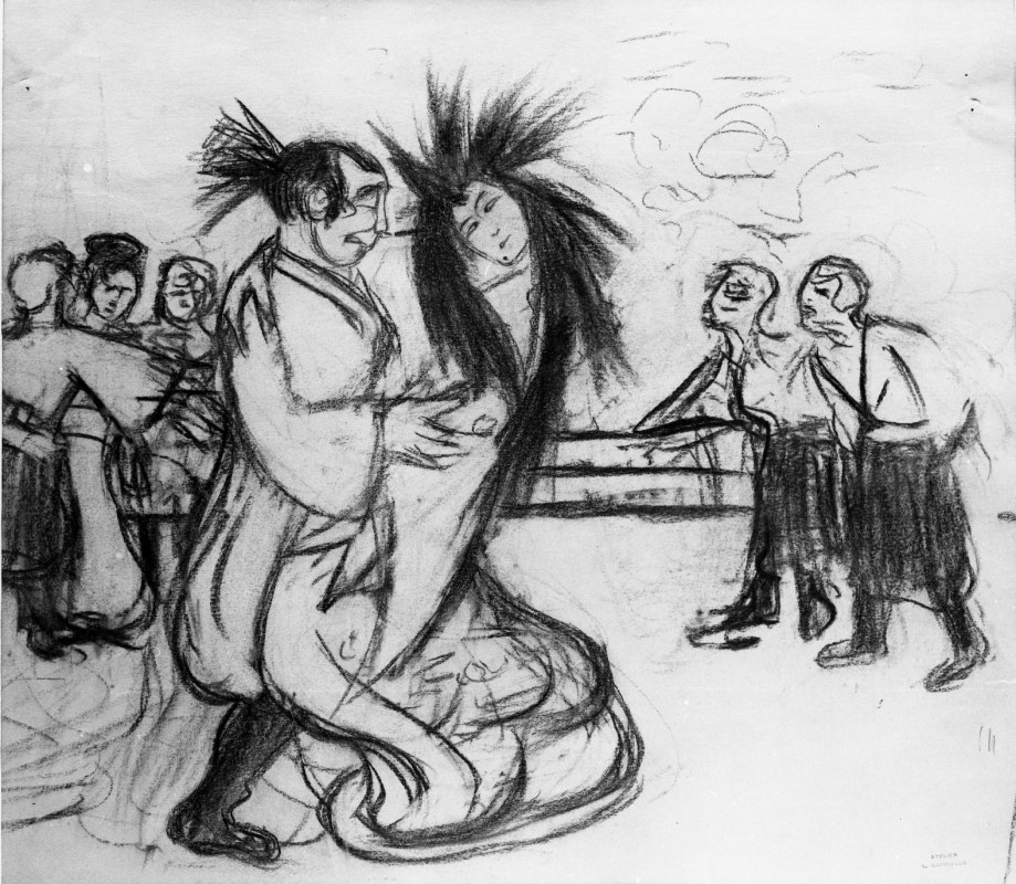 Au théâtre Loïe Fuller, original, caricature de Cappiello