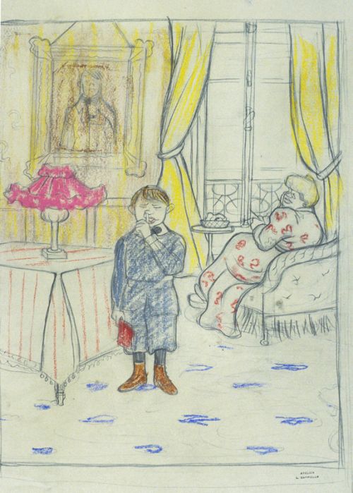 "Qu'est-ce que je pourrais bien raconter pour qu'on me mène voir Cléo de Mérode à l'exposition ! " Original, caricature de Cappiello