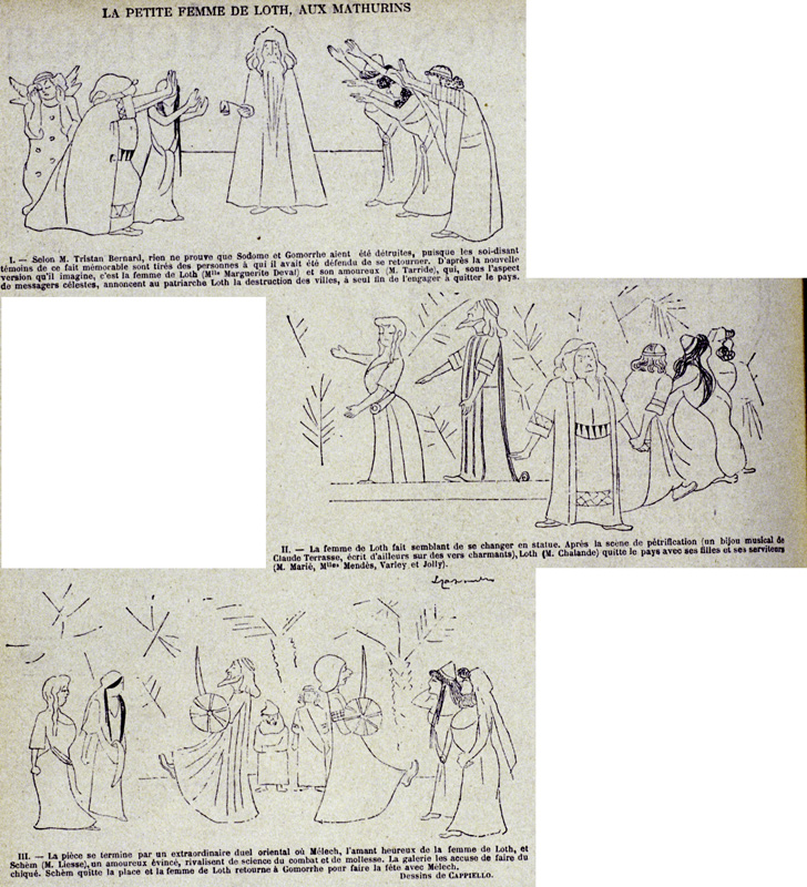 La petite femme de Loth aux Mathurins, caricature de Cappiello