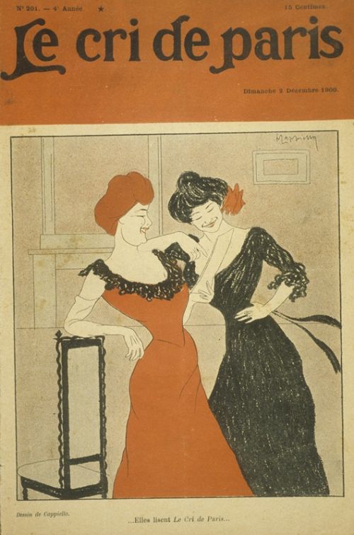 "Elle lisent le Cri de Paris", caricature de Cappiello