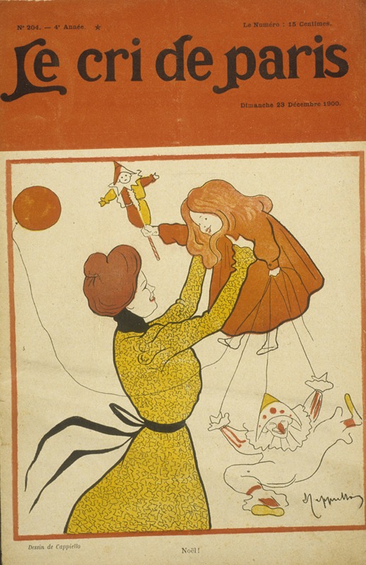 Noël 1900 publié dans Le Cri de Paris, dessin de Cappiello