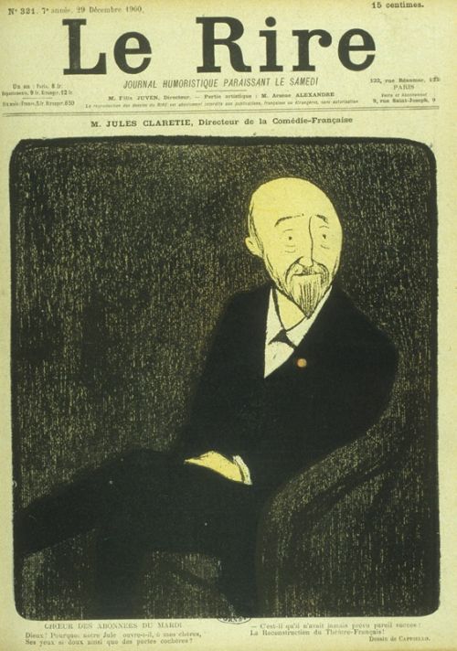 Jules Clartie, Directeur de la Comédie-française, caricature de Cappiello