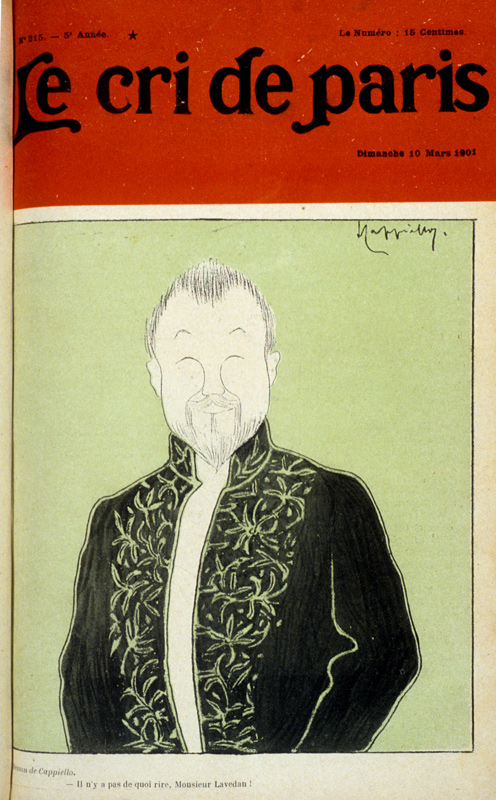 "Il n'y a pas de quoi rire, monsieur Lavedan!", caricature de Cappiello