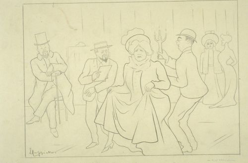 Une répétition aux Variétés, original, caricature de Cappiello