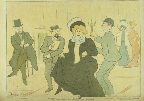 Une répétition des Médicis aux Variétés, caricature de Cappiello