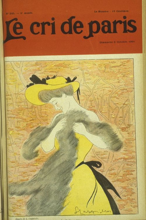 "La Belle au boa...", caricature de Cappiello