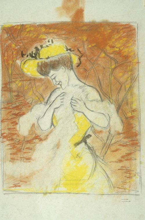 "la Belle au boa...", original, caricature de Cappiello
