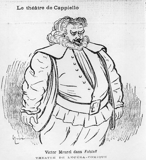 Victor Maurel dans Falstaff, caricature de Cappiello