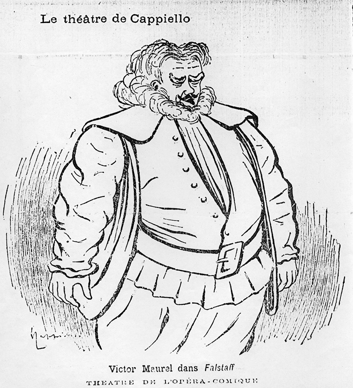 Victor Maurel dans Falstaff, caricature de Cappiello