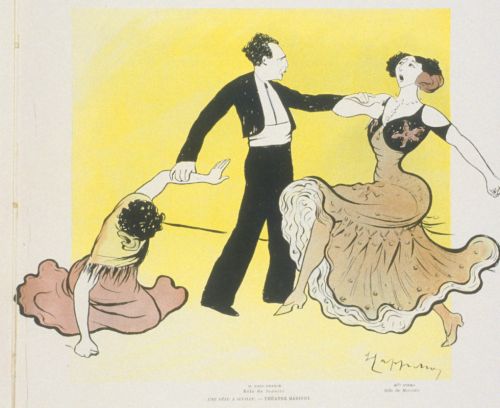 "Une fête à Séville", variante, caricature de Cappiello