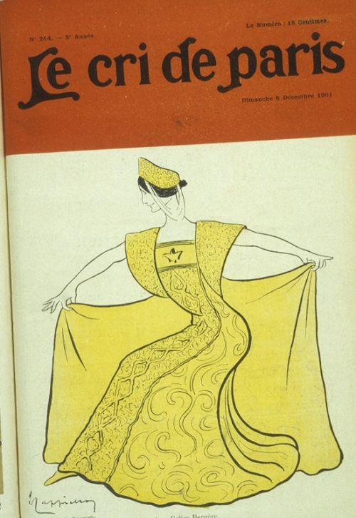"Aux Folies Bergère, Cléo de Mérode dans Lorenza", caricature de Cappiello