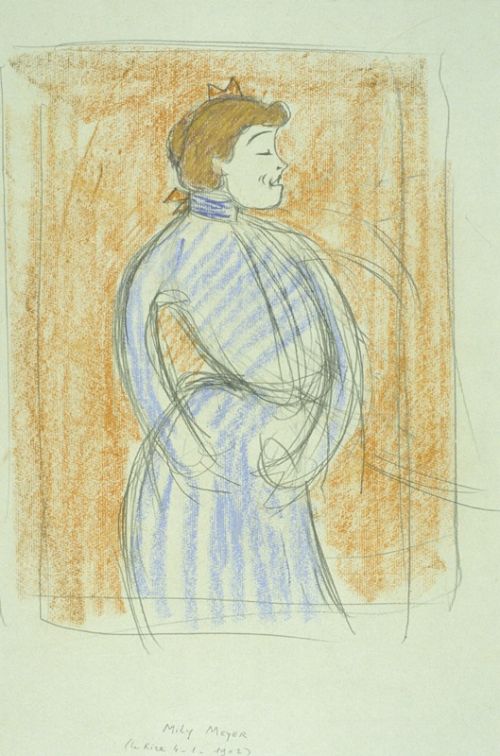 La rentrée de Mily-Meyer, original, caricature de Cappiello