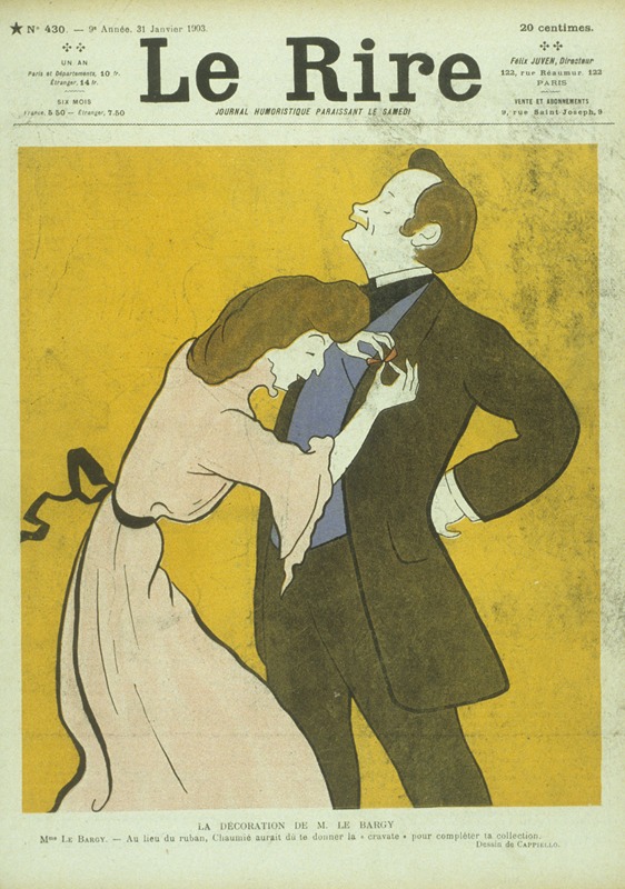 La décoration de M. Le Bargy, caricature de Cappiello