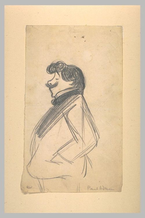 Paul Adam, vignette préparatoire, caricature de Cappiello