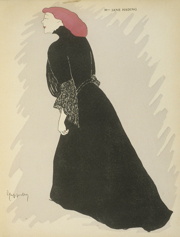 Mme. Jane Hading, caricature de Cappiello
