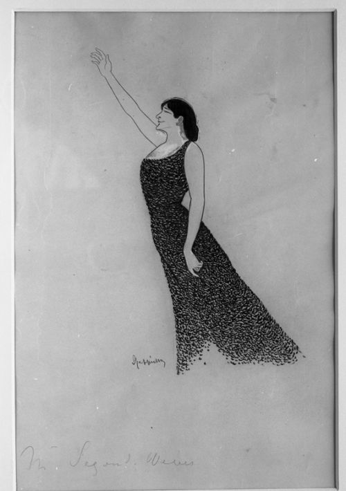 Madame Segond-Weber, original, caricature de Cappiello