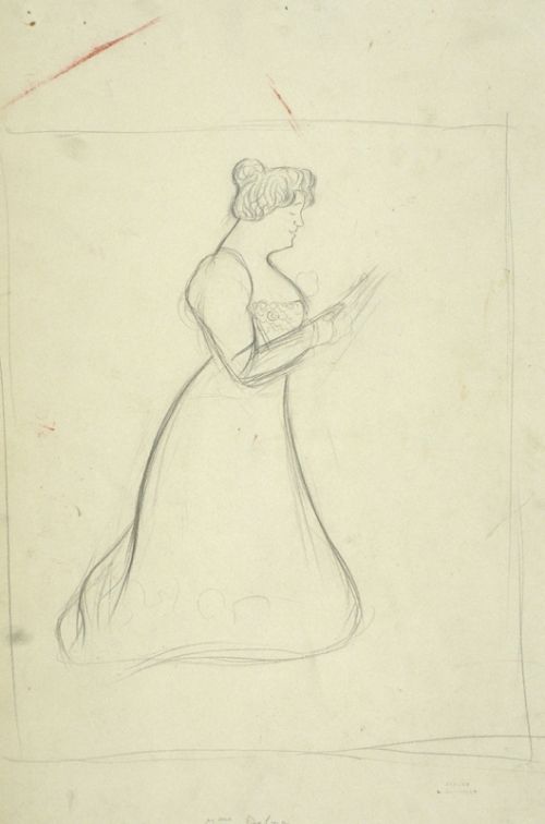 Esquisse préparatoire de Marie Delna par Cappiello