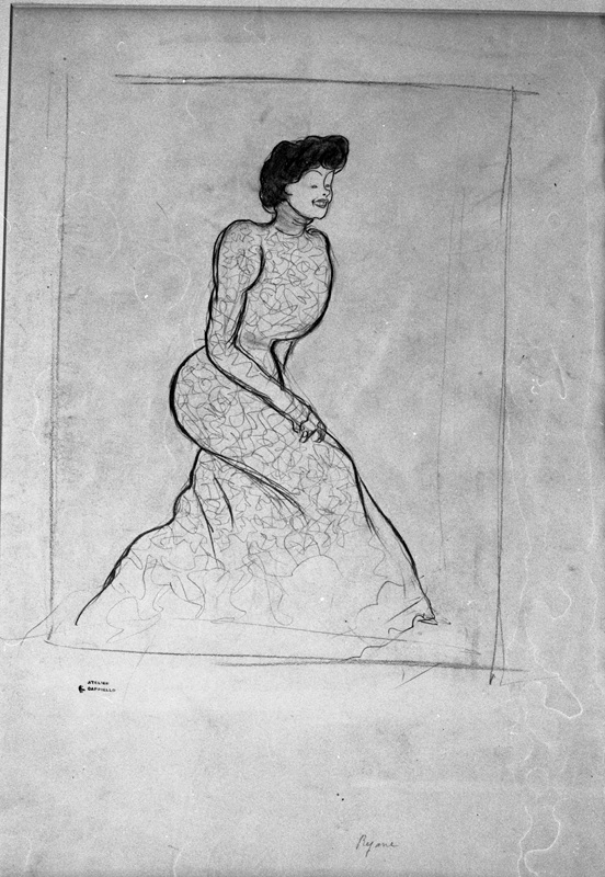 Étude de Réjane pour l'Album Lefèvre-Utile, caricature de Cappiello