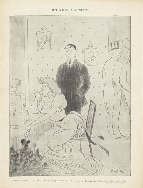 Alphonse XIII aux Variétés, caricature de Cappiello