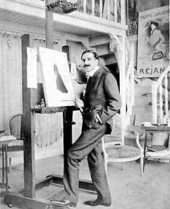 Cappiello in his studio 194 Bd Malesherbes in Paris, in 1902