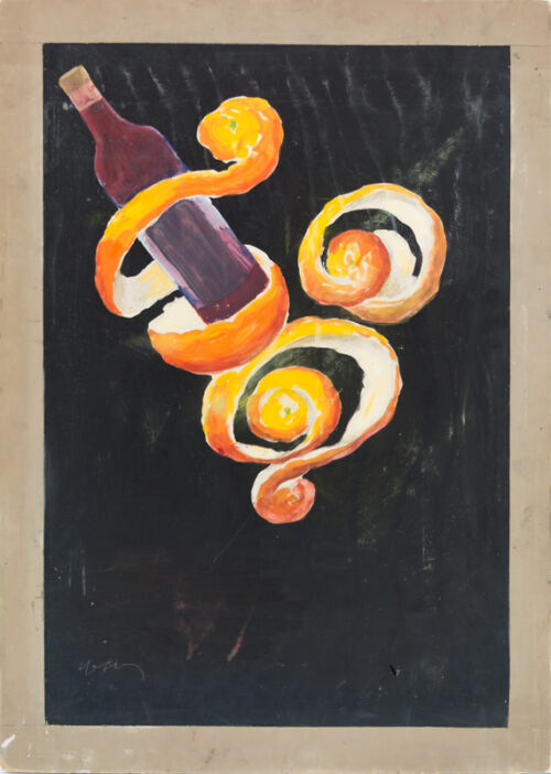 Esquisse publicitaire : Apéritif à l'orange