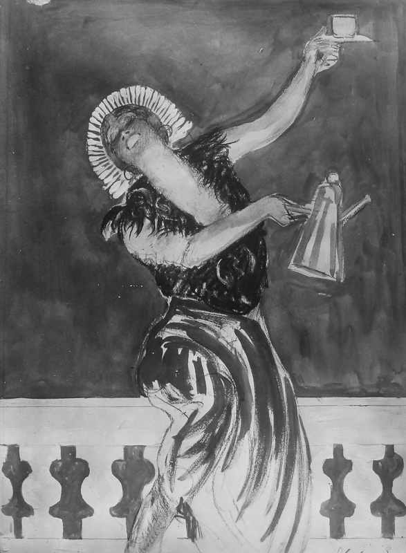 1923 - Une alsacienne porte deux plateaux de fruits. Derrière elle