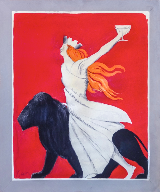 1924 - La première esquisse (1924015E1) associe un lion