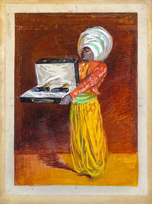 Esquisse publicitaire : Chaussures de luxe