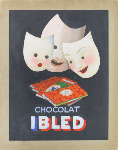 Esquisse publicitaire : Chocolat Ibled
