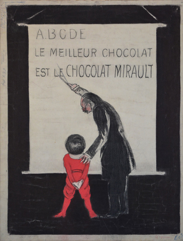 Esquisse publicitaire : Chocolat Mirault