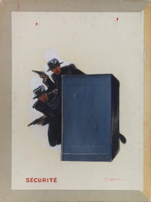 Esquisse publicitaire : Coffre-fort