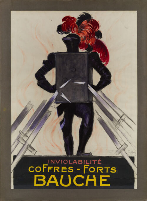 Esquisse publicitaire : Coffres-forts Bauche