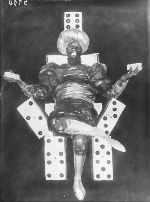 1922 - Un noir enturbanné fume des cigarettes