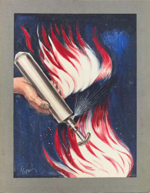 1926 - Un extincteur tenu par une main