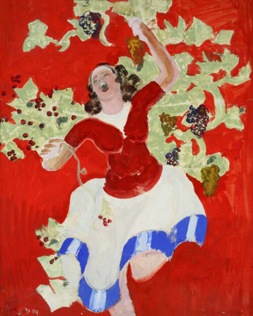 Esquisse publicitaire : Femme dans une vigne