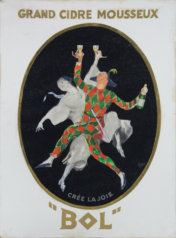 Esquisse publicitaire : Grand cidre mousseux "Bol"
